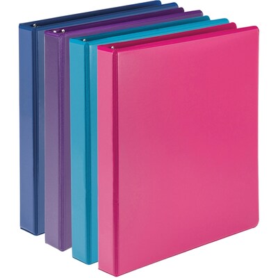 Samsill Durable View Binders 3 D-Ring, Assorted Color, 4 Pack (MP46439)