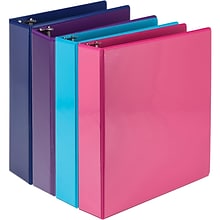 Samsill Durable View Ring Binders 3 D-Ring, Assorted Color, 4 Pack (MP46469)