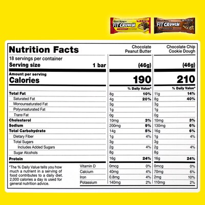 Chef Robert Irvine's FITCRUNCH High Protein Bars Variety Pack,1.62 oz., 18/Box (325-00016)