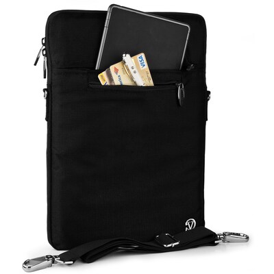 Vangoddy Nylon 12" Tablet  Cross body Messenger Bag Sleeve Case, Black (NBKLEA694)
