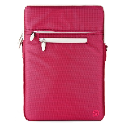Vangoddy Nylon Crossbody Messenger Bag Sleeve Case fits up to 12.9 inch Tablet, Pink/White (NBKLEA69