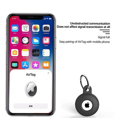 SaharaCase EasyClip Silicone Case for Apple AirTag, Black (AT00001)