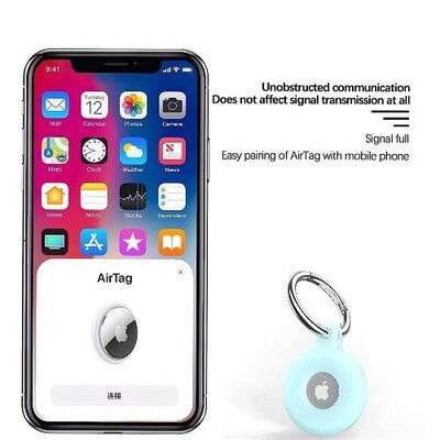 SaharaCase EasyClip Silicone Case for Apple AirTag, Glow Blue (AT00003)