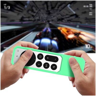SaharaCase Apple TV 4K Remote Silicone Case for Apple AirTag, Green Glow (AT00011)