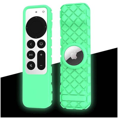 SaharaCase Apple TV 4K Remote Silicone Case for Apple AirTag, Green Glow (AT00011)