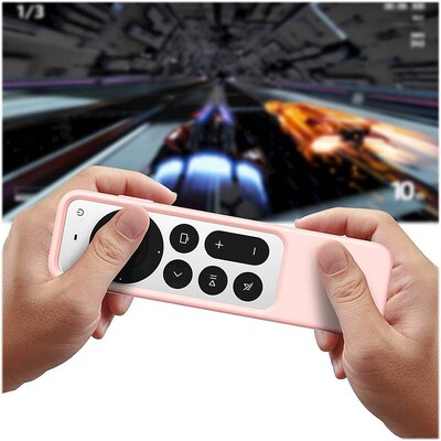 SaharaCase Apple TV 4K Remote Silicone Case for Apple AirTag, Pink (AT00012)