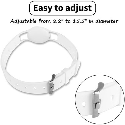 SaharaCase Silicone Dog Collar for Apple AirTag, Small and Medium Dogs, White (AT00018)