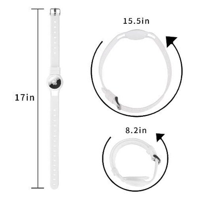 SaharaCase Silicone Dog Collar for Apple AirTag, Small and Medium Dogs, White (AT00018)