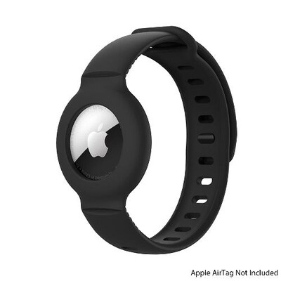 SaharaCase Silicone Wrist Band for Apple AirTag, Black (AT00019)