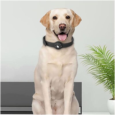 SaharaCase Adjustable Silicone Dog Collar for Apple AirTag, Large Dogs, Black, 2/Pack (AT00042)