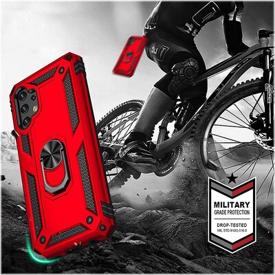 SaharaCase Military Kickstand Series Case for Samsung Galaxy A13 4G and A13 LTE, Red (CP00064)