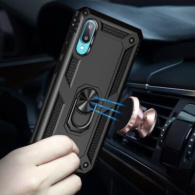 SaharaCase Military Kickstand Series Case for Samsung Galaxy A02, Black (CP00068)