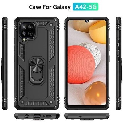 SaharaCase Military Kickstand Series Case for Samsung Galaxy A42 5G, Black (CP00086)