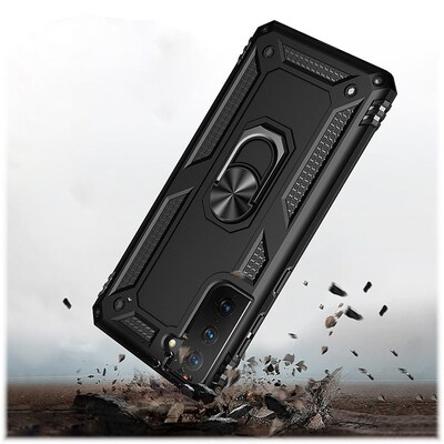 SaharaCase Military Kickstand Series Case for Samsung Galaxy S21 FE 5G, Black (CP00094)