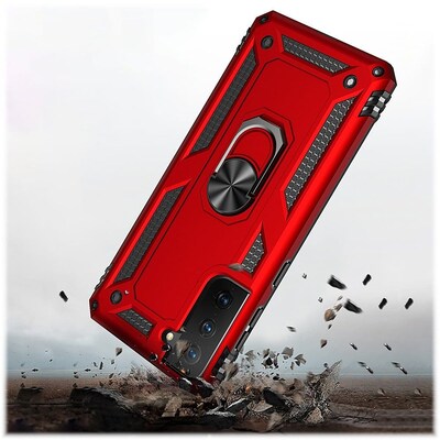 SaharaCase Military Kickstand Series Case for Samsung Galaxy S21 FE 5G, Red (CP00095)