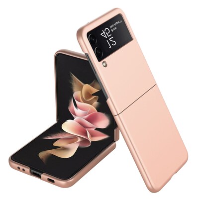 SaharaCase Hard Shell Silicone Case for Samsung Galaxy Z Flip3 5G, Rose Gold (CP00101)