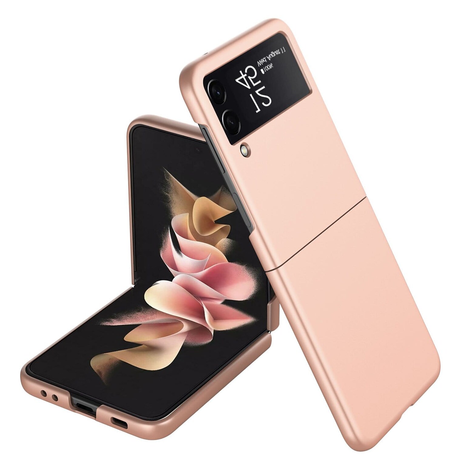 SaharaCase Hard Shell Silicone Case for Samsung Galaxy Z Flip3 5G, Rose Gold (CP00101)