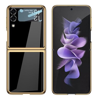 SaharaCase Marble Series Case for Samsung Galaxy Z Flip3 5G, Black/Gold (CP00102)