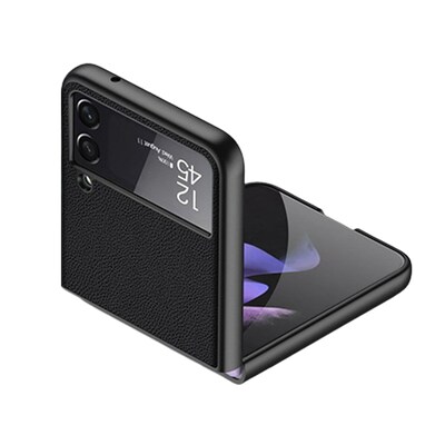 SaharaCase Leather Wallet Case for Samsung Galaxy Z Flip 3 5G, Black (CP00105)