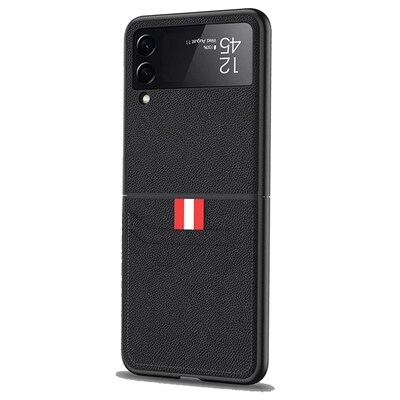 SaharaCase Leather Wallet Case for Samsung Galaxy Z Flip 3 5G, Black (CP00105)