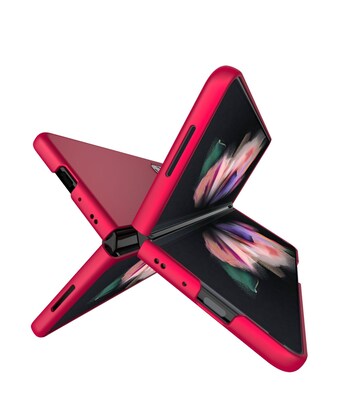 SaharaCase Hard Shell Silicone Case for Samsung Galaxy Z Fold3 5G, Red (CP00108)