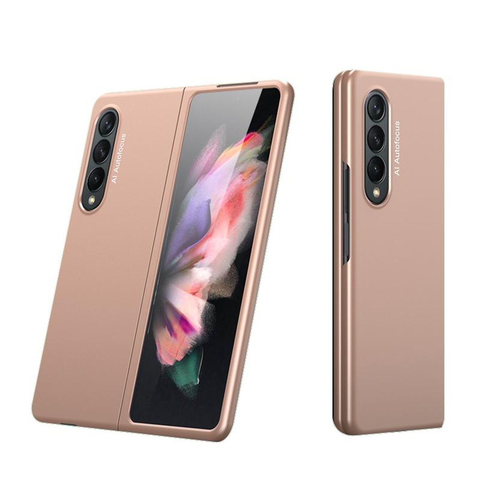 SaharaCase Hard Shell Silicone Case for Samsung Galaxy Z Fold3 5G, Rose Gold (CP00109)