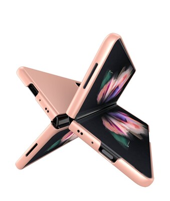 SaharaCase Hard Shell Silicone Case for Samsung Galaxy Z Fold3 5G, Rose Gold (CP00109)