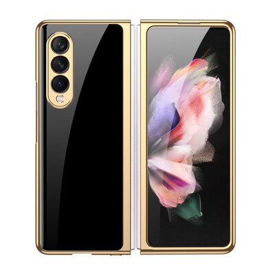 SaharaCase Marble Series Case for Samsung Galaxy Z Fold3 5G, Black/Gold (CP00110)