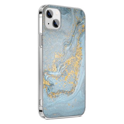 SaharaCase Marble Series Case for Apple iPhone 13 mini, Blue/Gold (CP00121)