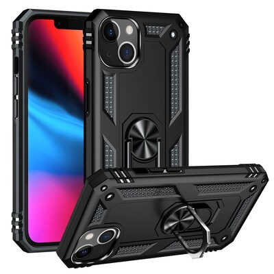 SaharaCase Kickstand with Belt Clip Case for Apple iPhone 13 and iPhone 14, Black (CP00131)