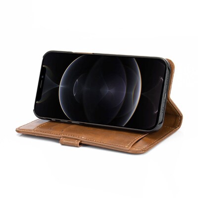 SaharaCase Folio Wallet Case for Apple iPhone 13 and iPhone 14, Brown (CP00140)