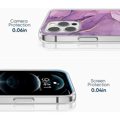 SaharaCase Marble Series Case for Apple iPhone 13 Pro, Purple/Gold (CP00150)