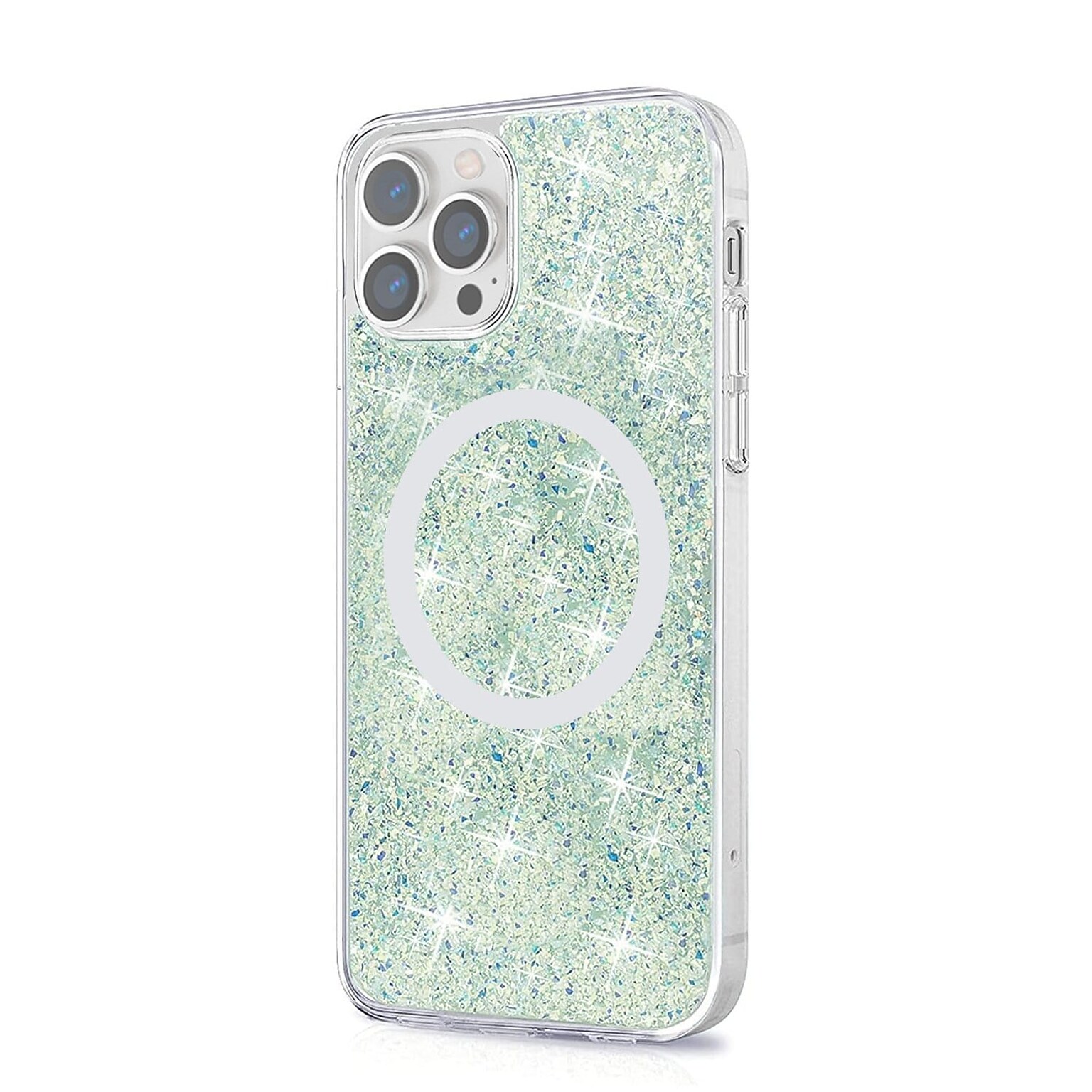 SaharaCase Sparkle Case with MagSafe for Apple iPhone 13 Pro, Clear, Teal, Green (CP00152)