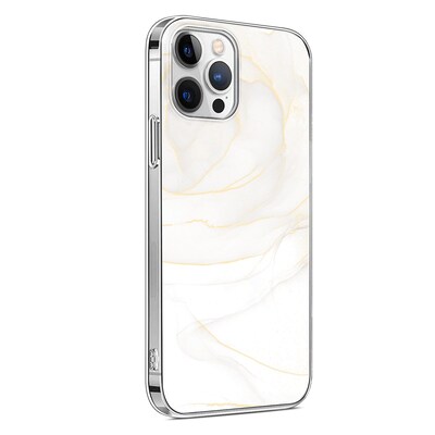 SaharaCase Marble Series Case for Apple iPhone 13 Pro Max, White/Gold (CP00162)