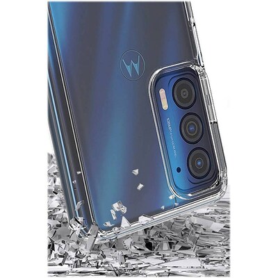SaharaCase Hybrid-Flex Hard Shell Series Case for Motorola Edge (2021), Clear (CP00171)