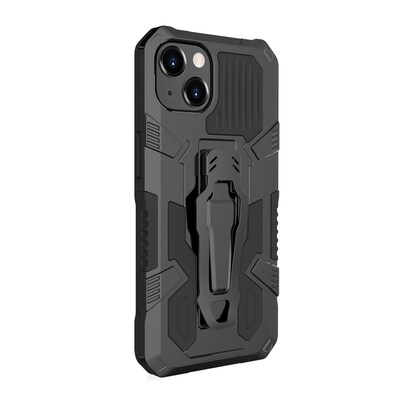 SaharaCase Military Kickstand Series with Belt Clip for Apple iPhone 13 & iPhone 14, Black (CP00177)