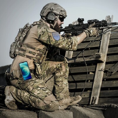 SaharaCase Military Kickstand Series with Belt Clip for Apple iPhone 13 Pro Max, Black (CP00179)