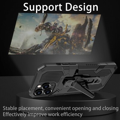 SaharaCase Military Kickstand Series with Belt Clip for Apple iPhone 13 Pro Max, Black (CP00179)