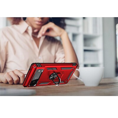 SaharaCase Kickstand with Belt Clip Case for Google Pixel 6, Red (CP00183)