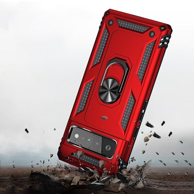 SaharaCase Kickstand with Belt Clip Case for Google Pixel 6 Pro, Red (CP00187)