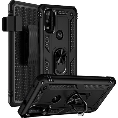 SaharaCase Military Kickstand Series Case for Motorola Moto G Pure and G Power 2022, Black (CP00190)