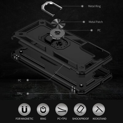 SaharaCase Military Kickstand Series Case for Samsung Galaxy S22, Black (CP00202)