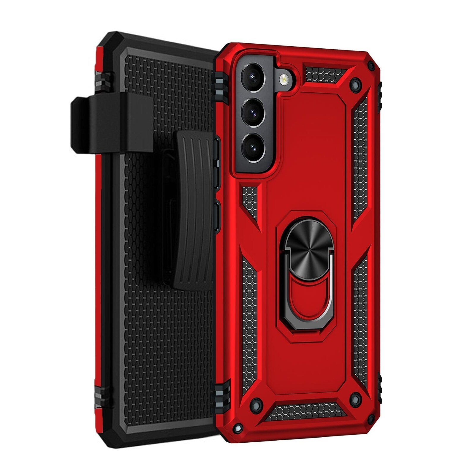 SaharaCase Military Kickstand Series Case for Samsung Galaxy S22, Red (CP00203)