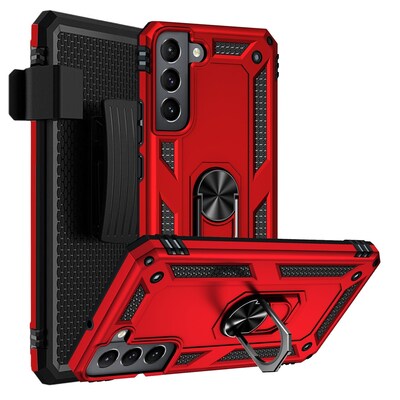 SaharaCase Military Kickstand Series Case for Samsung Galaxy S22+, Red (CP00210)