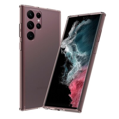 SaharaCase Hybrid-Flex Hard Shell Case for Samsung Galaxy S22 Ultra, Clear/Rose Gold (CP00214)