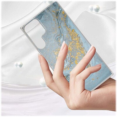 SaharaCase Marble Series Case for Samsung Galaxy S22 Ultra 5G, Blue Marble (CP00215)