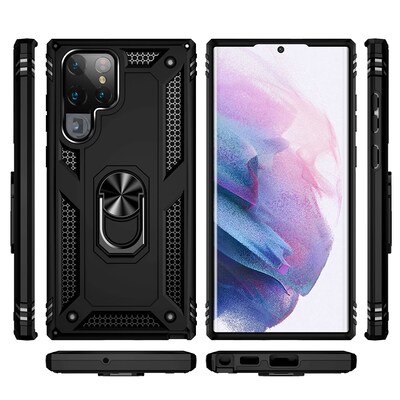 SaharaCase Military Kickstand Series Case for Samsung Galaxy S22 Ultra, Black (CP00216)