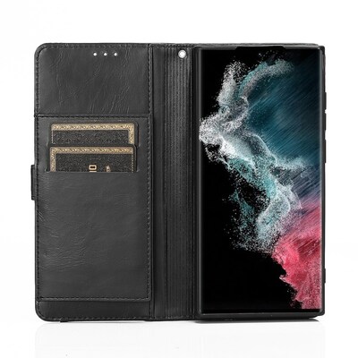SaharaCase Folio Wallet Case for Samsung Galaxy S22 Ultra, Black (CP00218)