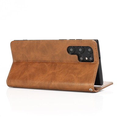 SaharaCase Folio Wallet Case for Samsung Galaxy S22 Ultra, Brown (CP00219)