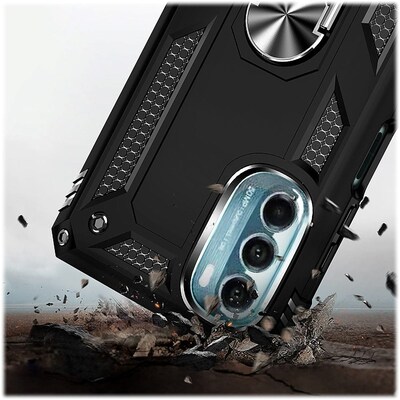 SaharaCase Military Kickstand with Belt Clip Case for Motorola Moto G 5G (2022), Black (CP00243)